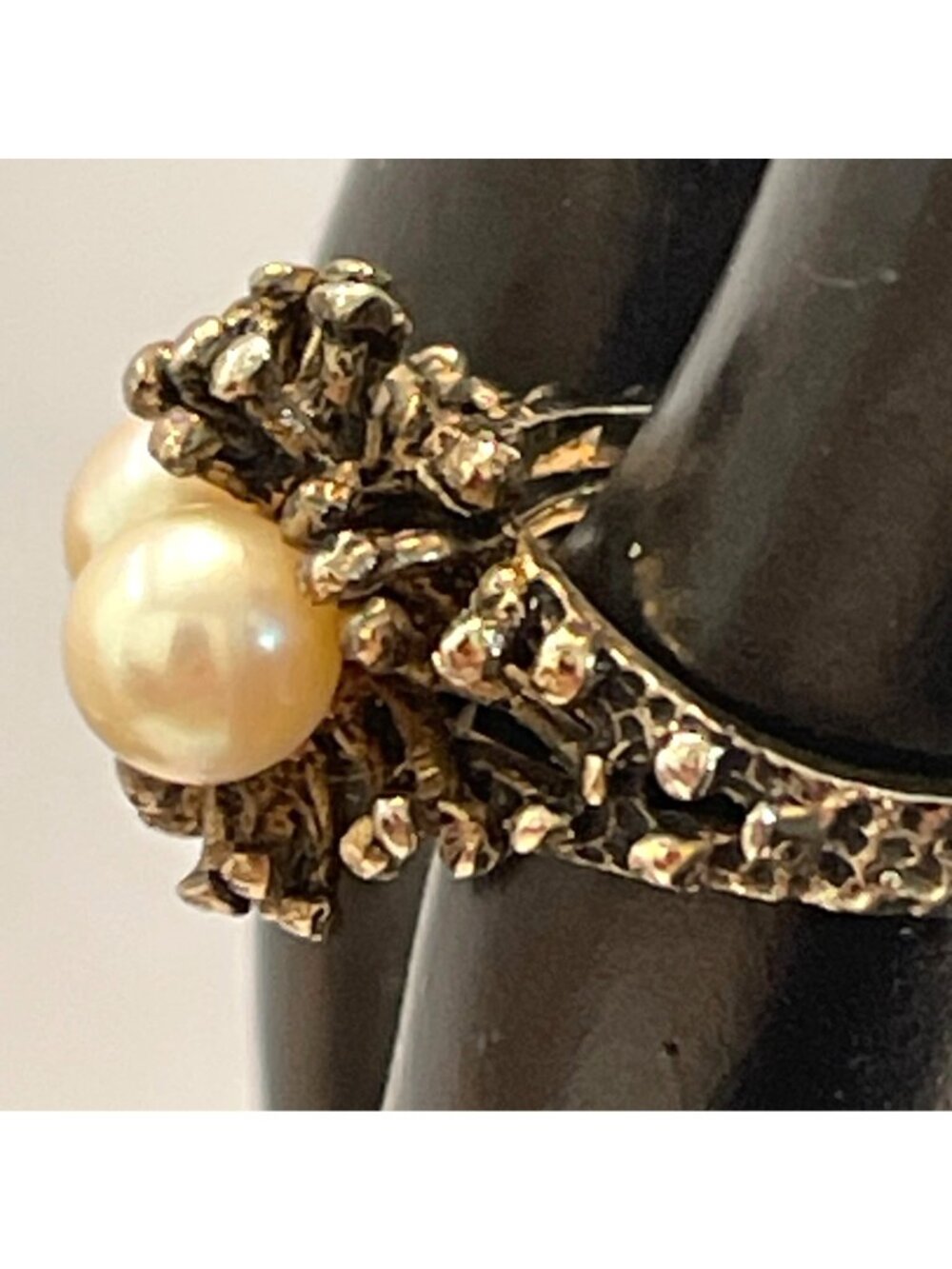 Sterling Pearl Nest Ring MCM Joseph Esposito ESPO Gold Vermeil Size 6.5 Vintage - Picture 11 of 14